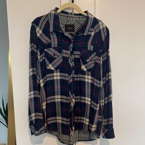 Rails Navy and Cream Plaid Shirt